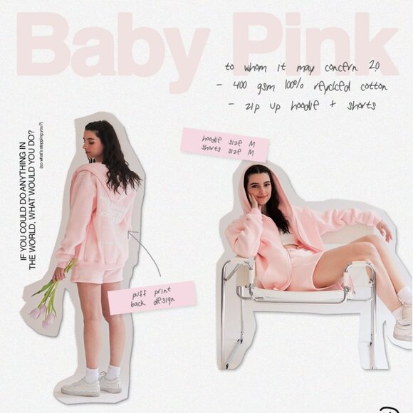 drmers club hoodie & shorts set baby pink - Picture 2 of 16